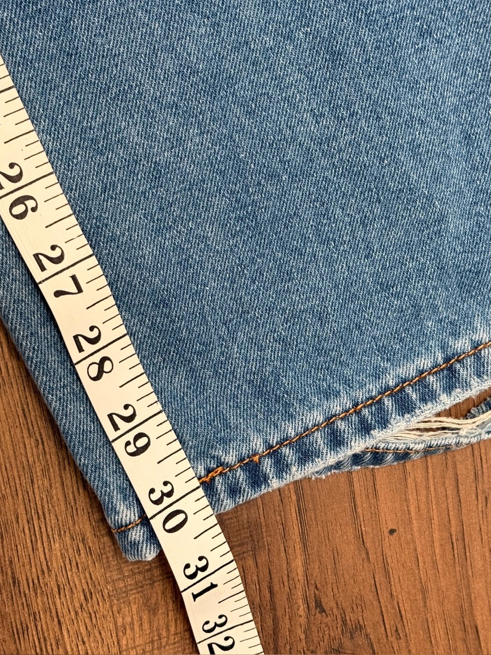 One Teaspoon Wide Leg High Rise Denim Jeans Distressed Hem Baggy Oversize 33 - Picture 6 of 6